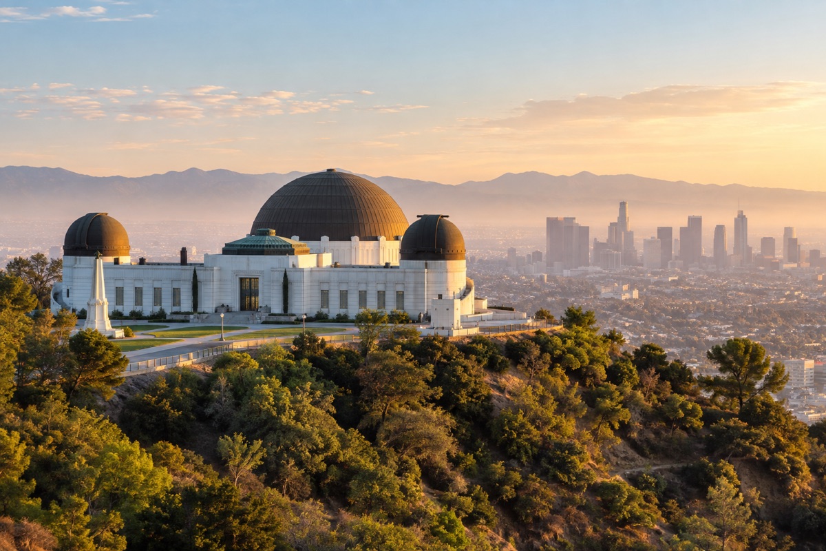 Griffith Observatory above Los Angeles in morning light